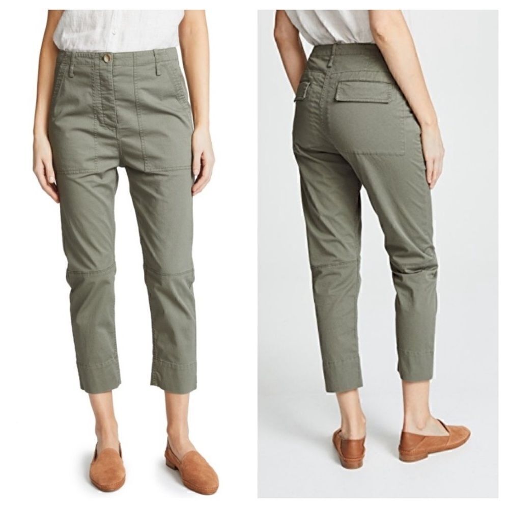 Theory Twill High Waisted Spring Crop Cargo Pant 10